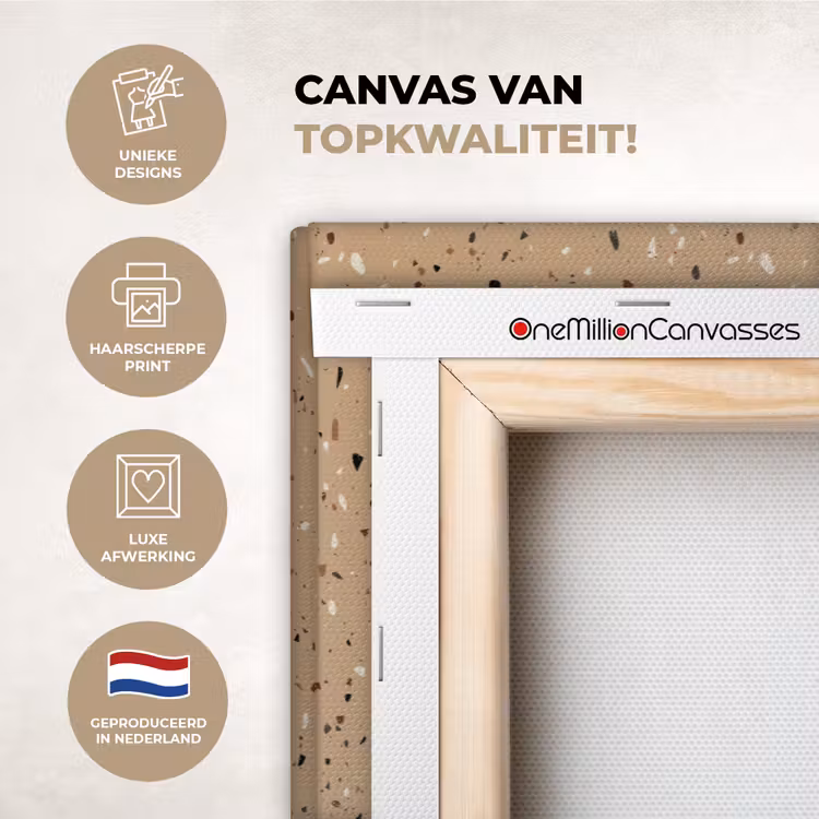 Canvas schilderij - Terrazzo - Patroon - Beige — 1