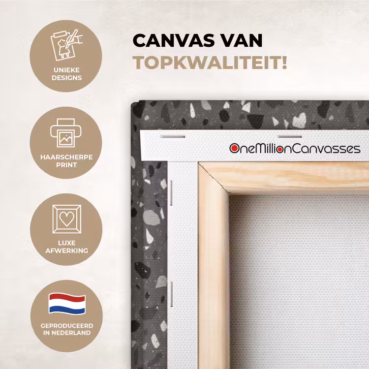 Canvas schilderij - Terrazzo -  Patroon - Grijs — 1