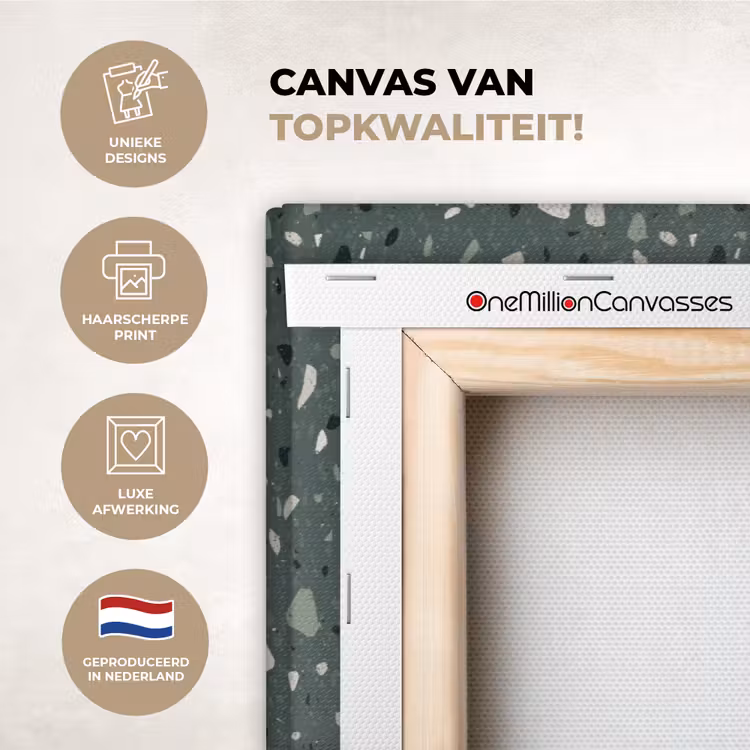 Canvas schilderij - Terrazzo - Patroon - Kleurrijk - Groen — 1