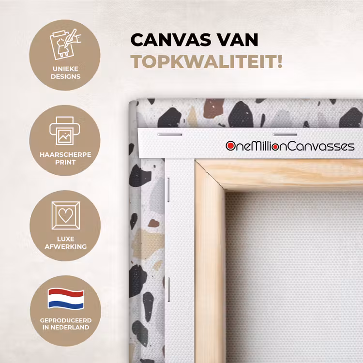 Canvas schilderij - Terrazzo - Patroon - Kleurrijk - Klei — 1