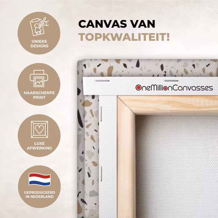 Canvas schilderij - Terrazzo - Patroon - Staal — 1