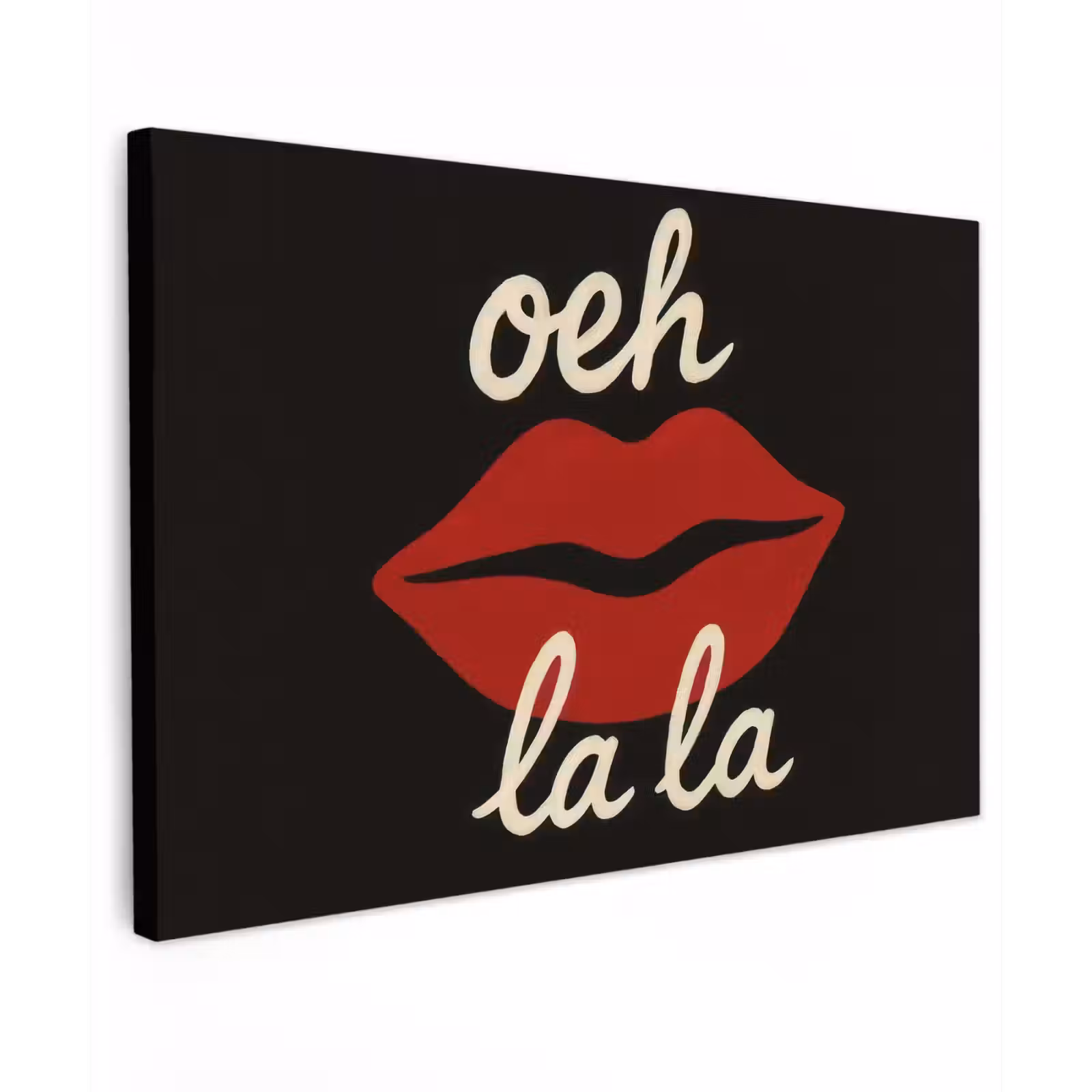 Canvas schilderij - Lip - Rood - Quote — 1