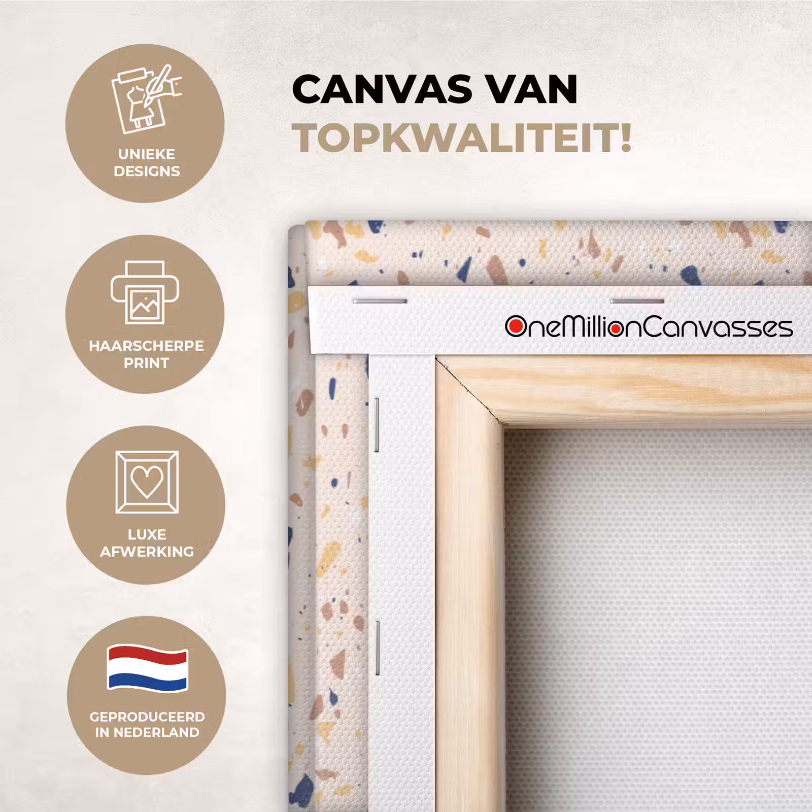 Canvas schilderij - Terrazzo - Patroon - Kleurrijk - Indigo — 1
