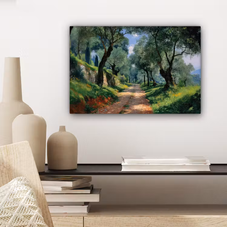 Canvas schilderij - Pad - Bomen - Schaduw - — 5