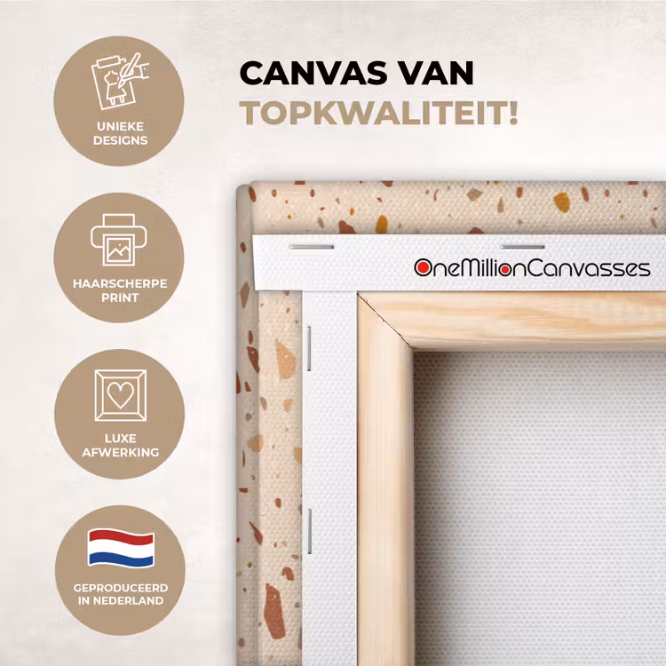 Canvas schilderij - Terrazzo - Patroon - Kleurrijk - Steen — 1