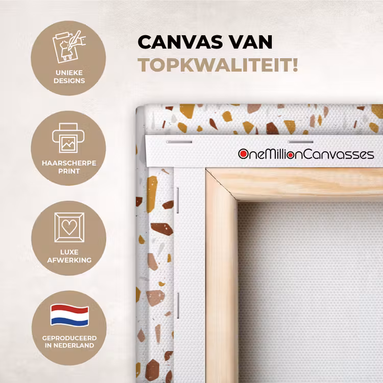 Canvas schilderij - Terrazzo - Patroon - Wit - Urban — 1