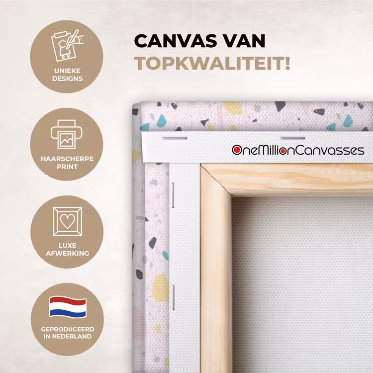 Canvas schilderij - Terrazzo - Patroon - Zacht - Snoep — 1