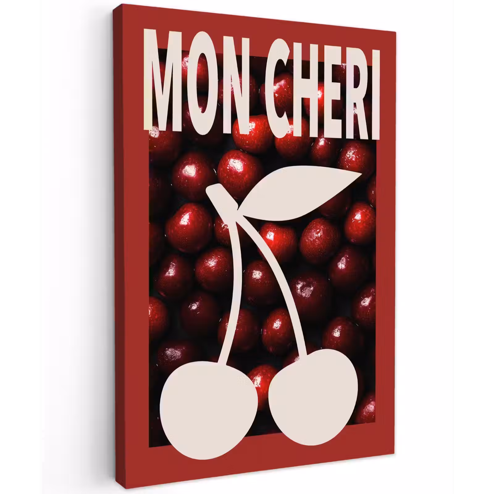 Canvas schilderij - Kersen - Illustratie - Rood — 1