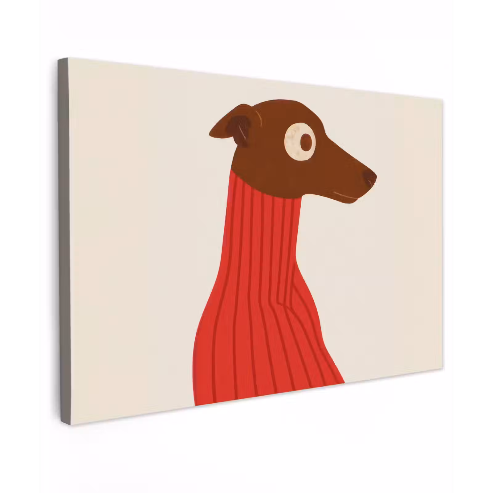 Canvas schilderij - Silhouet - Hond - Trui - Rood — 1