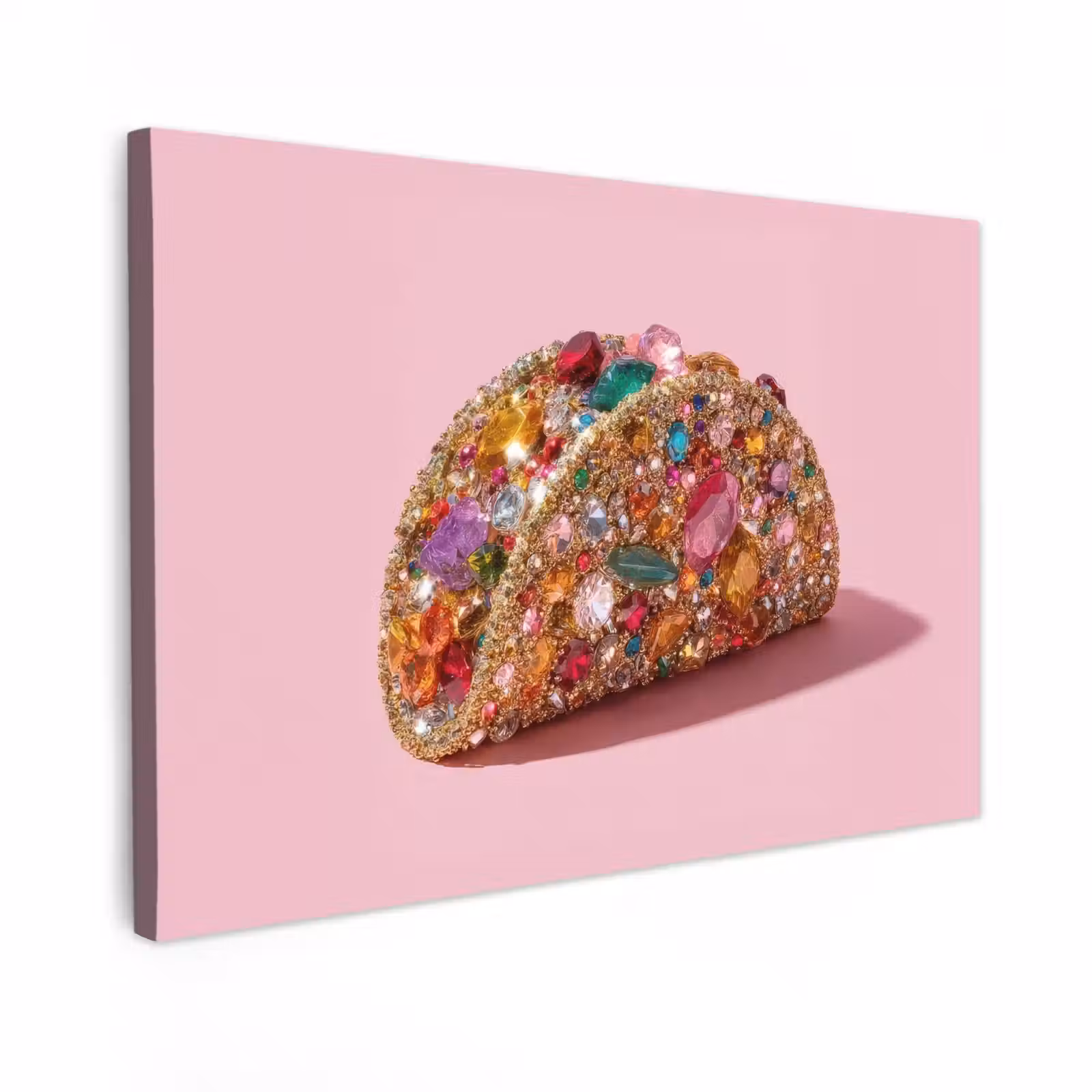 Canvas schilderij - Taco - Kleurrijk - Edelstenen - Goud — 1