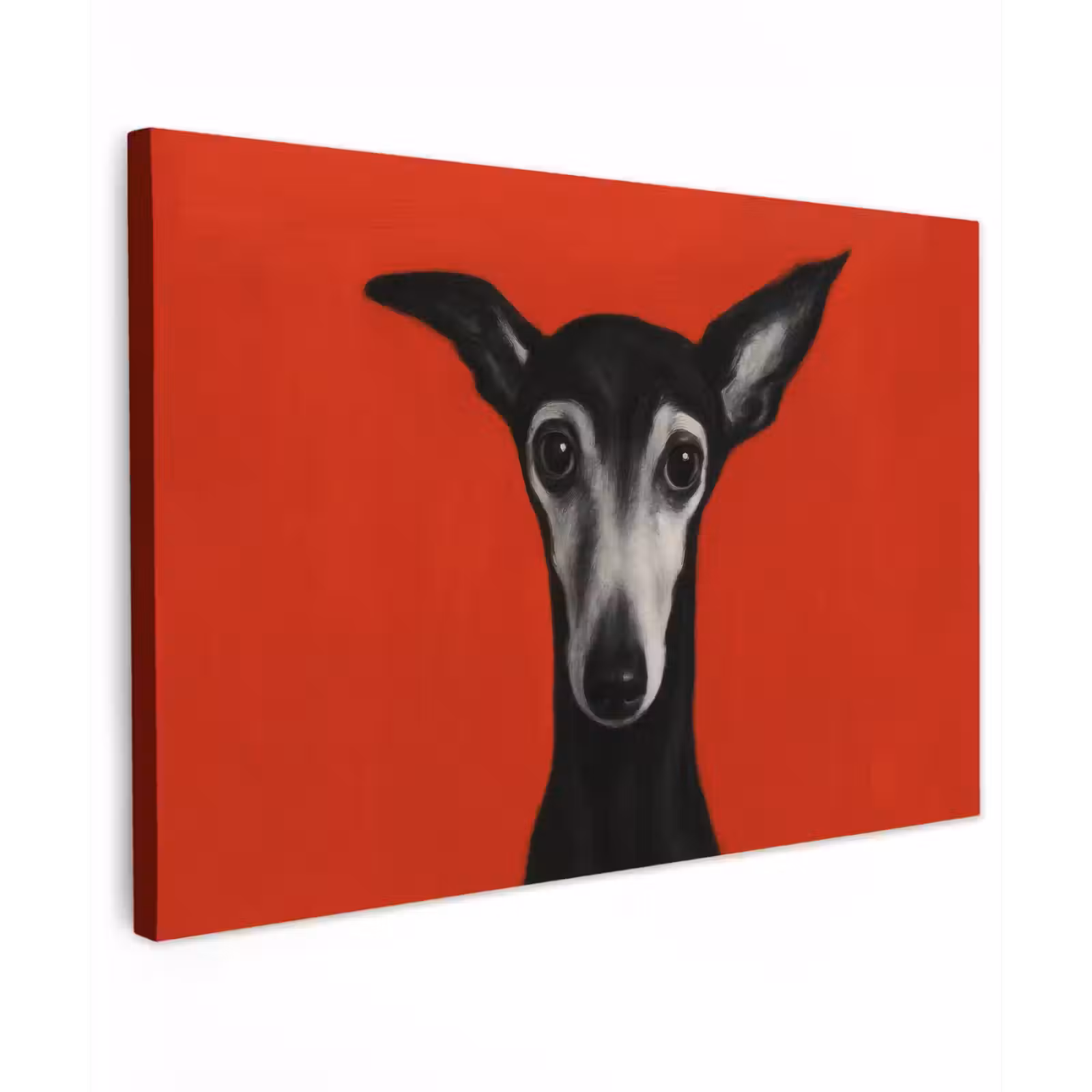 Canvas schilderij - Windhond - Minimalistisch - Rood — 1
