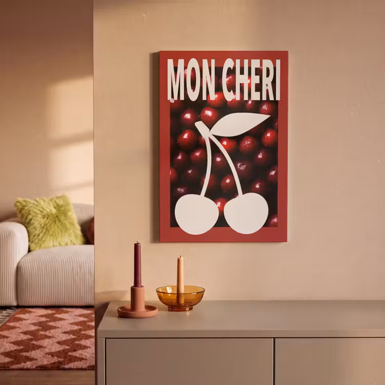 Canvas schilderij - Kersen - Illustratie - Rood — 2