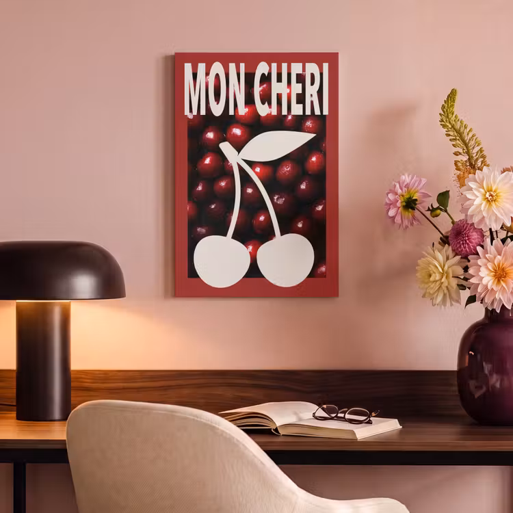 Canvas schilderij - Kersen - Illustratie - Rood — 4