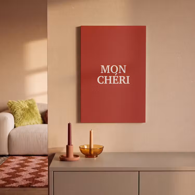 Canvas schilderij - Rood - Frans - Quotes — 2