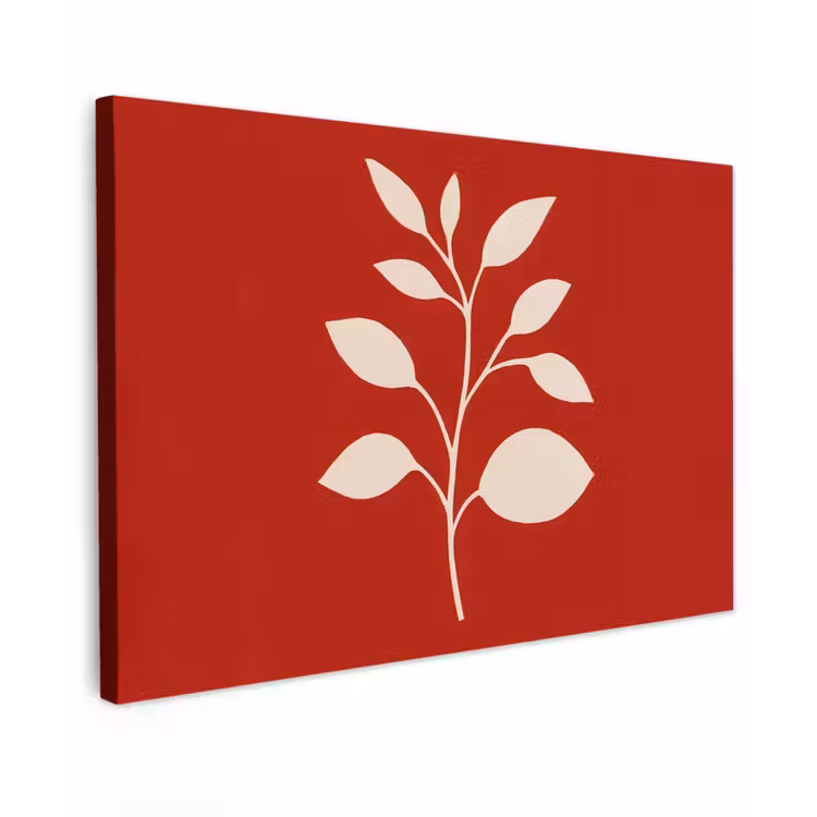 Canvas schilderij - Silhouet - Bladeren - Tak — 1