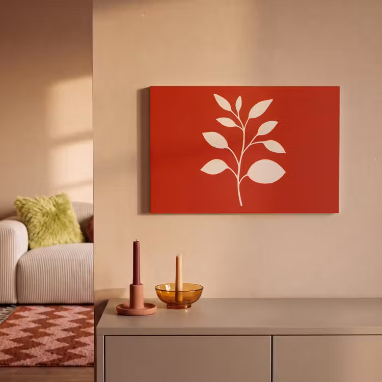 Canvas schilderij - Silhouet - Bladeren - Tak — 2
