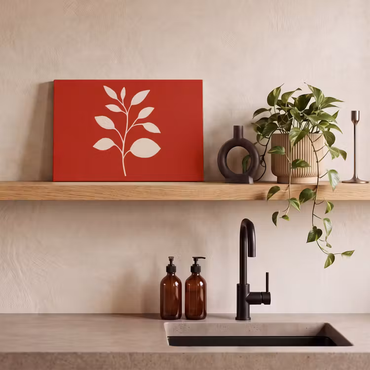 Canvas schilderij - Silhouet - Bladeren - Tak — 3