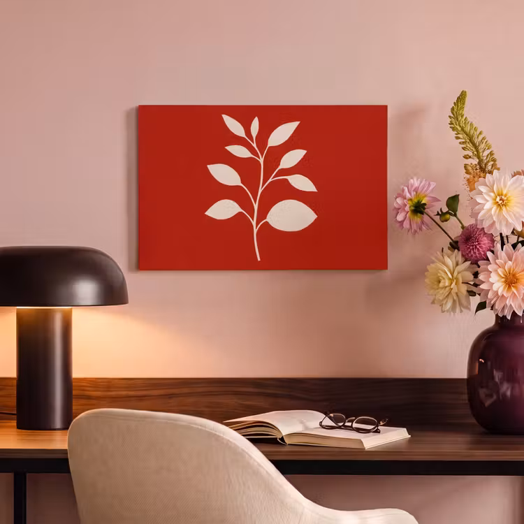 Canvas schilderij - Silhouet - Bladeren - Tak — 4
