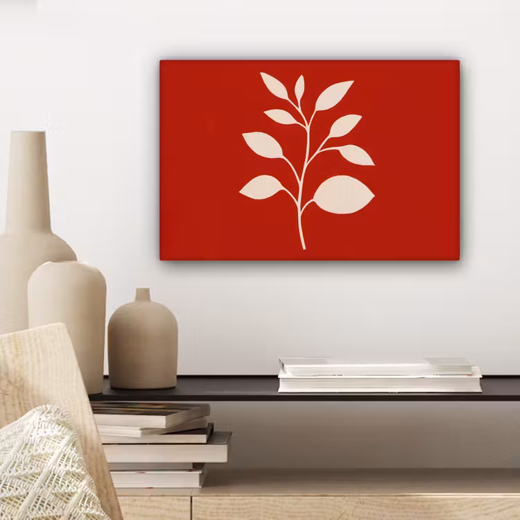 Canvas schilderij - Silhouet - Bladeren - Tak — 5