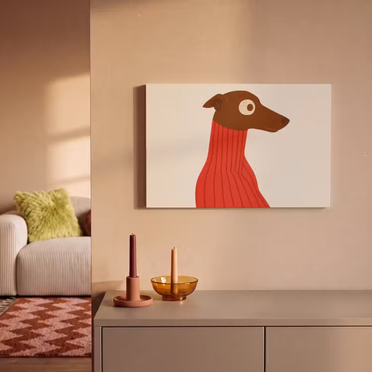 Canvas schilderij - Silhouet - Hond - Trui - Rood — 2