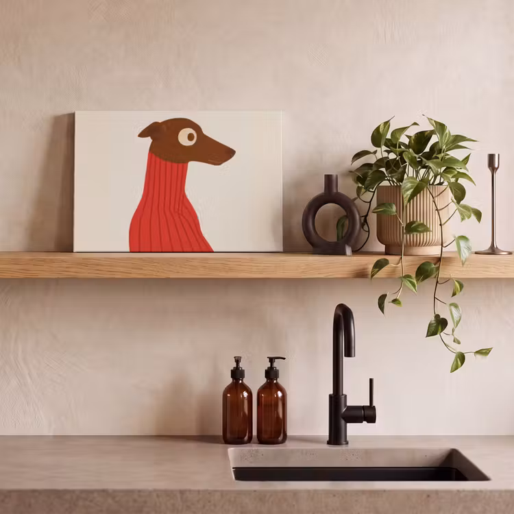 Canvas schilderij - Silhouet - Hond - Trui - Rood — 3
