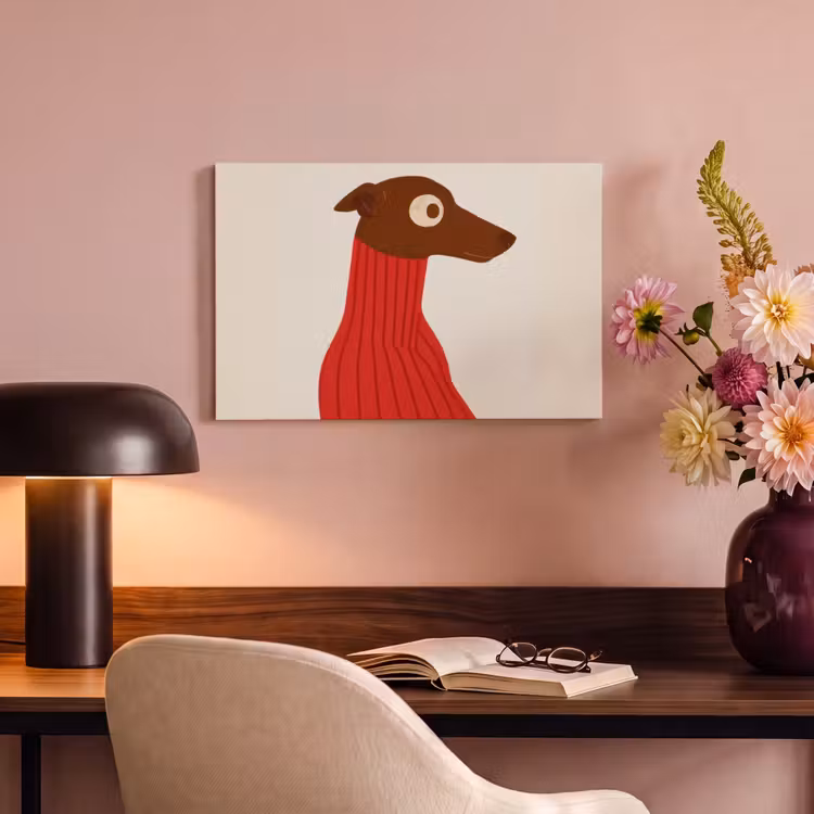 Canvas schilderij - Silhouet - Hond - Trui - Rood — 4