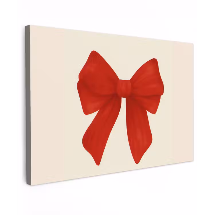 Canvas schilderij - Strik - Symmetrisch - Rood - Lint — 1