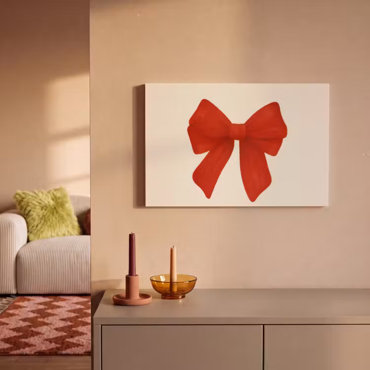 Canvas schilderij - Strik - Symmetrisch - Rood - Lint — 2