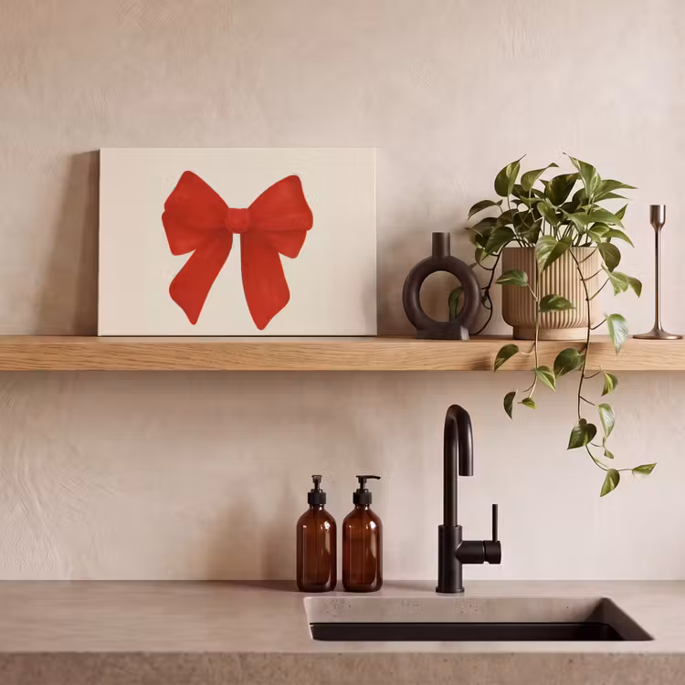 Canvas schilderij - Strik - Symmetrisch - Rood - Lint — 3