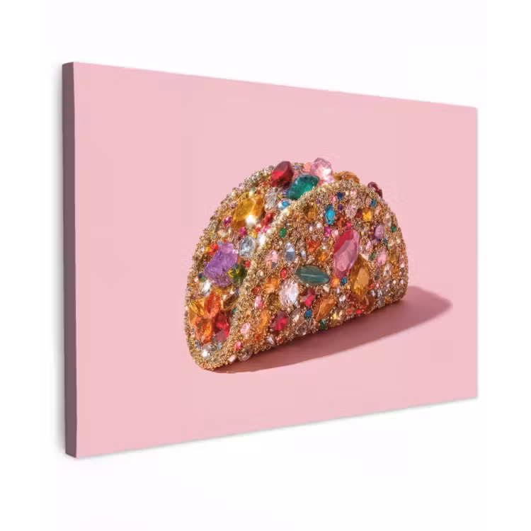 Canvas schilderij - Taco - Kleurrijk - Edelstenen - Goud — 1
