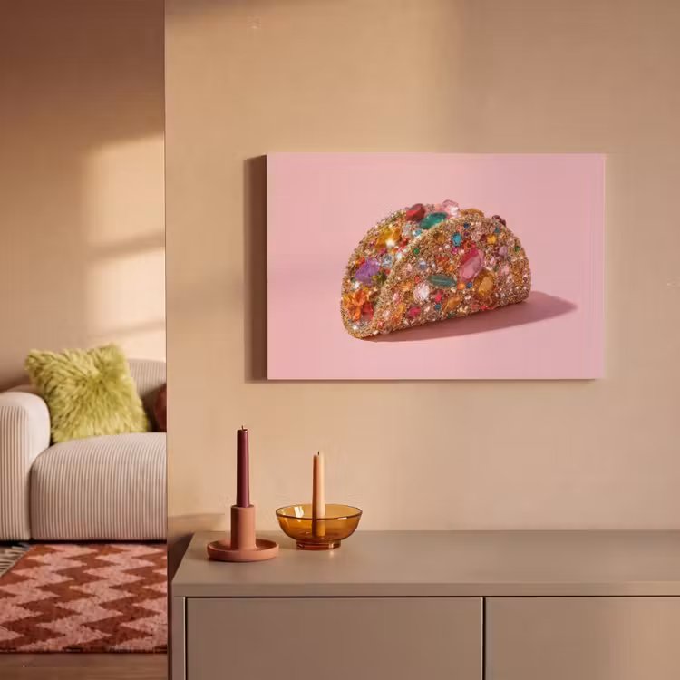 Canvas schilderij - Taco - Kleurrijk - Edelstenen - Goud — 2