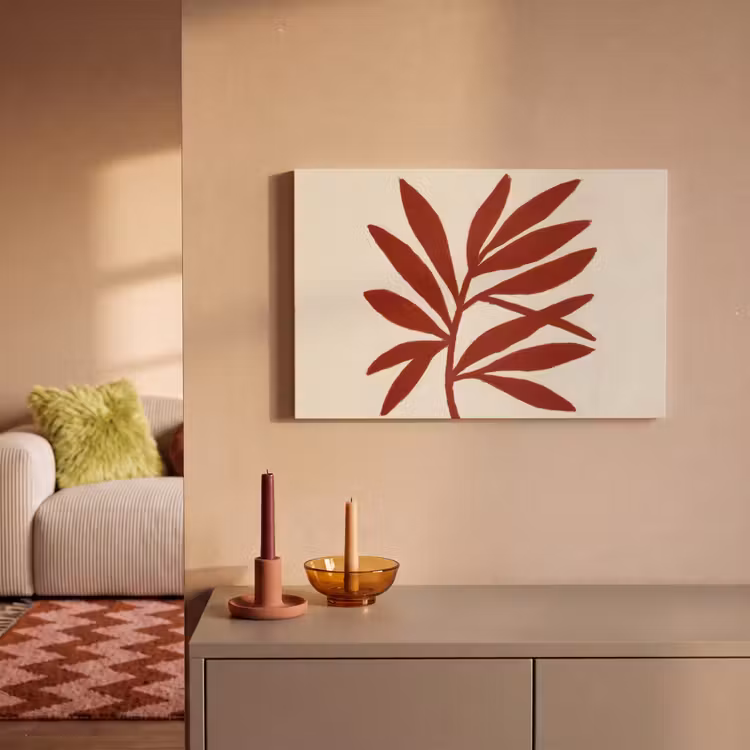 Canvas schilderij - Tak - Bladeren - Rood — 2
