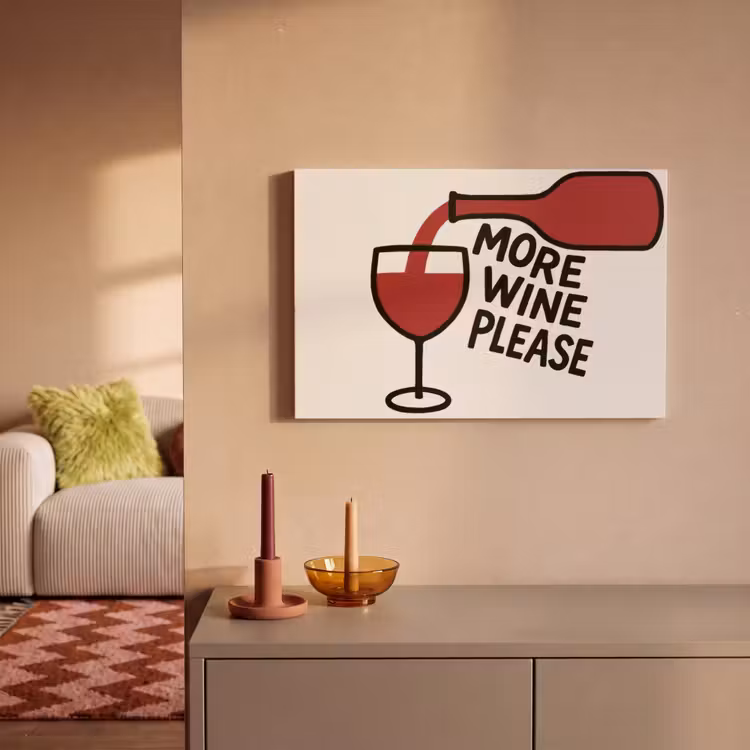 Canvas schilderij - Wijnfles - Quote - Rood - Glas — 2