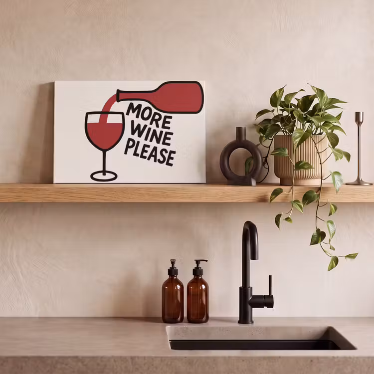 Canvas schilderij - Wijnfles - Quote - Rood - Glas — 3