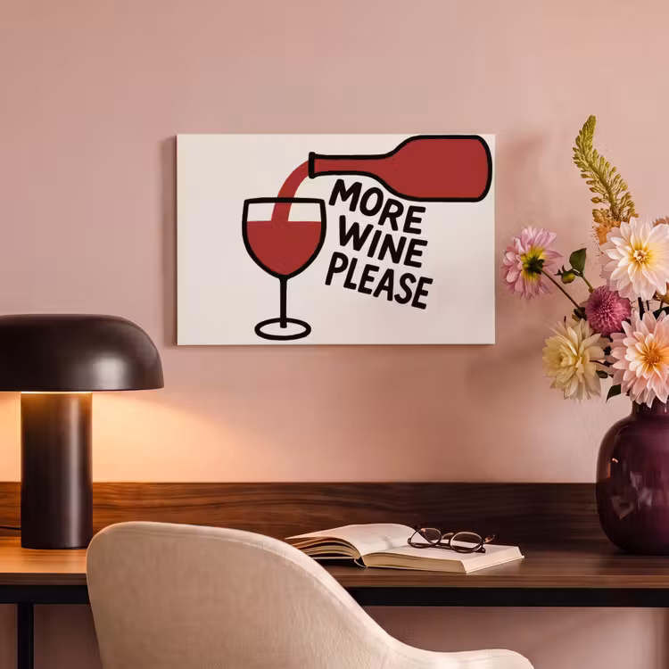 Canvas schilderij - Wijnfles - Quote - Rood - Glas — 4