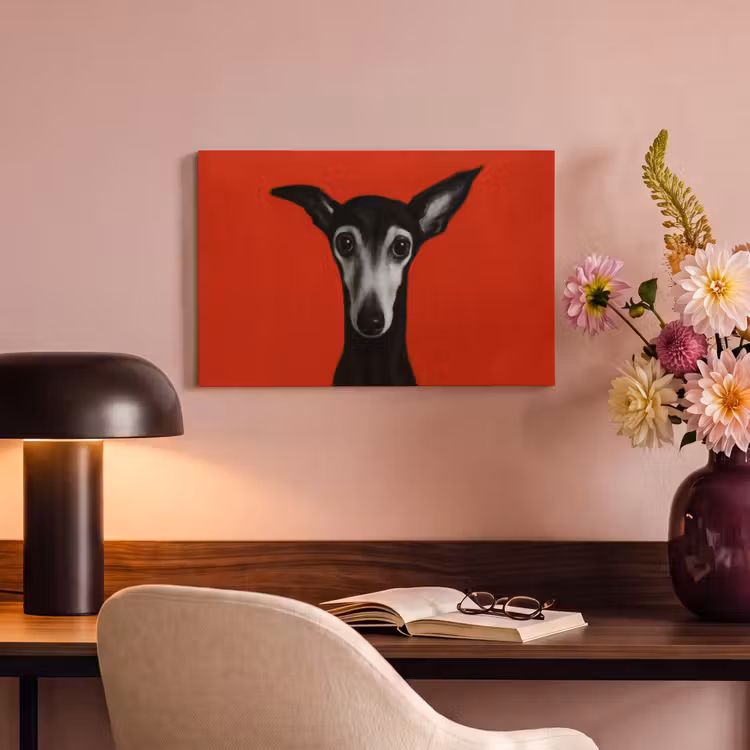 Canvas schilderij - Windhond - Minimalistisch - Rood — 4