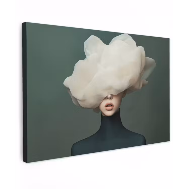 Canvas schilderij - Hoed - Vrouw - Beige — 1