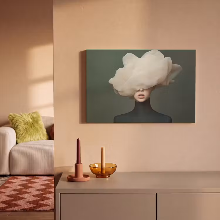 Canvas schilderij - Hoed - Vrouw - Beige — 2