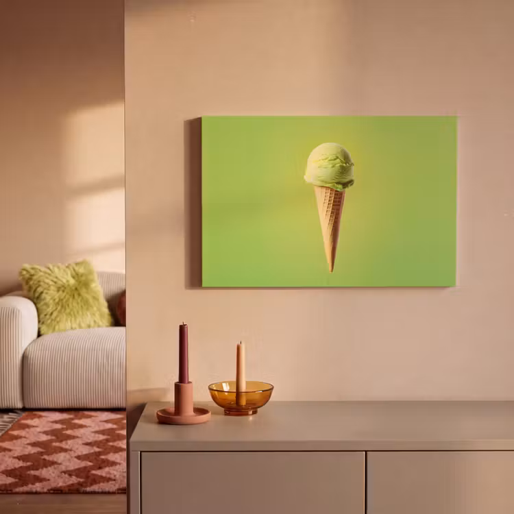 Canvas schilderij - Hoorntje - Schepijs - Groen — 2