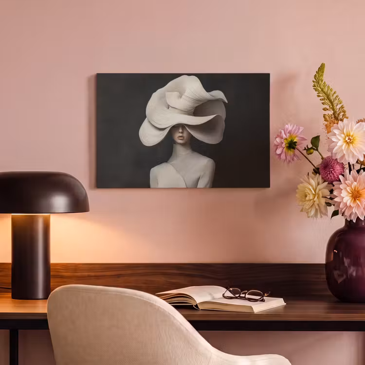 Canvas schilderij - Modern - Vrouw - Hoed — 4