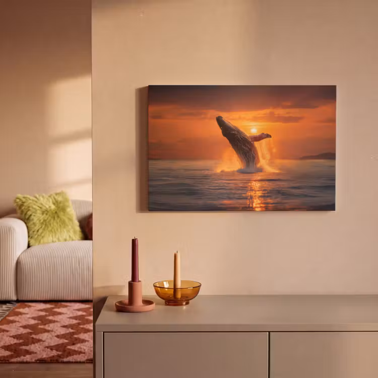 Canvas schilderij - Walvis - Zon - Zee — 2