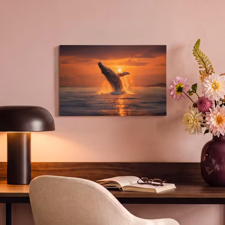 Canvas schilderij - Walvis - Zon - Zee — 4