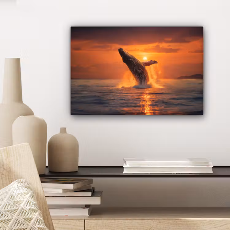 Canvas schilderij - Walvis - Zon - Zee — 5