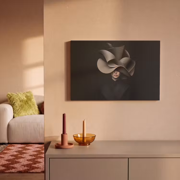 Canvas schilderij - Zwarte - Hoed - Vrouw — 2