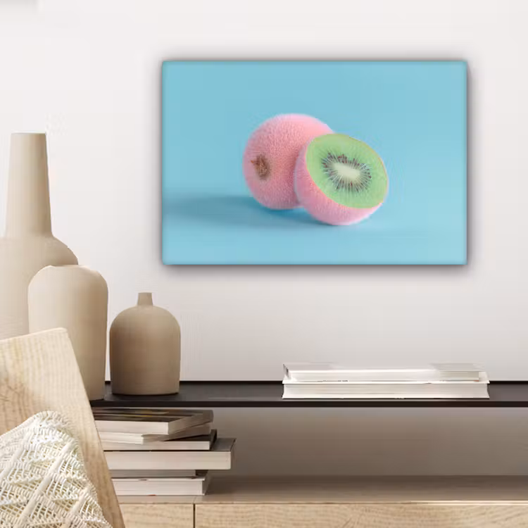 Canvas schilderij - Kiwi - Blauw - Surrealistisch — 5