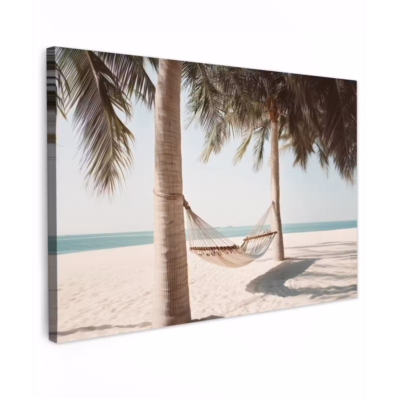 Canvas schilderij - Hangmat - Palmbomen - Strand - Zee — 1