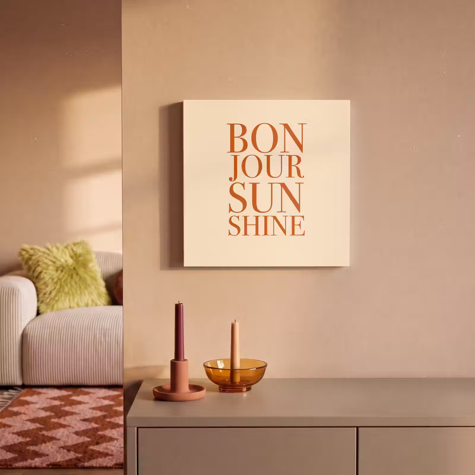 Canvas schilderij - Oranje - Quote - Sun — 1