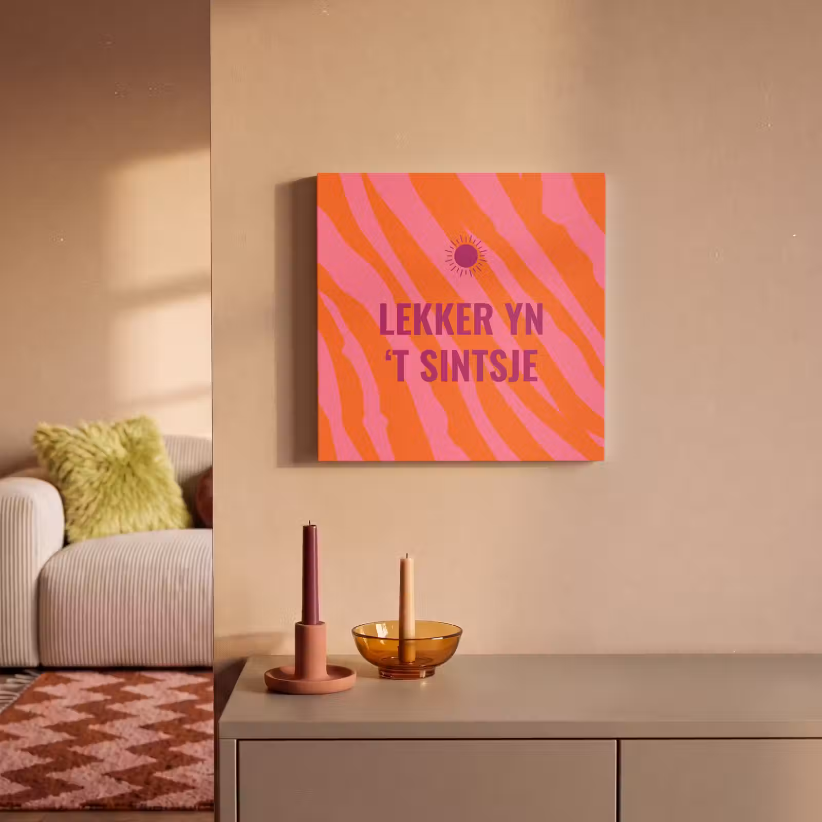Canvas schilderij - Quote - Zomer - Roze — 1