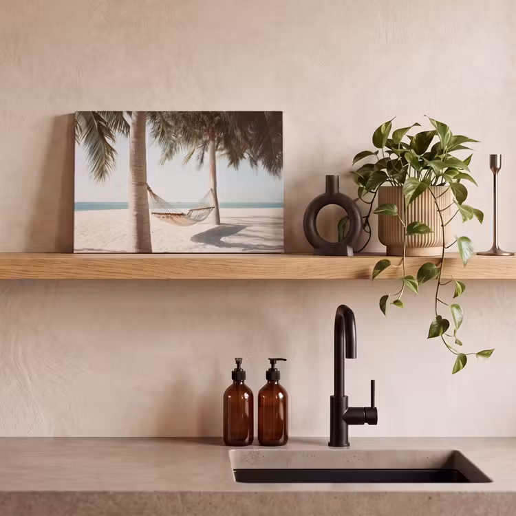 Canvas schilderij - Hangmat - Palmbomen - Strand - Zee — 3