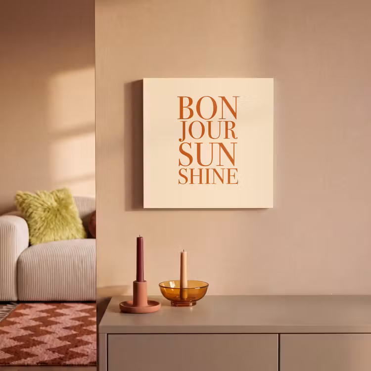 Canvas schilderij - Oranje - Quote - Sun — 1